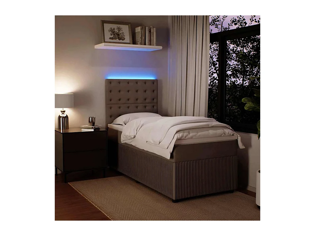 Sommier à lattes de lit et matelas Gris clair 90x200 cm Velours