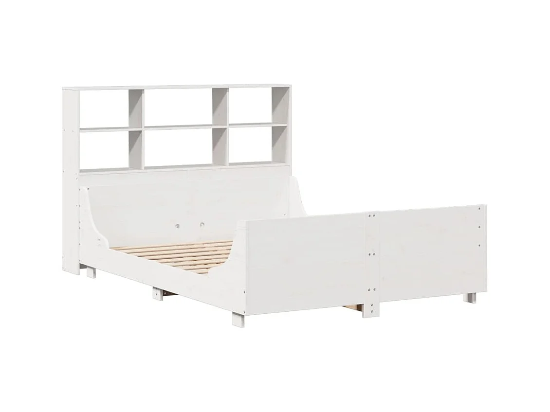 Wit boekenkastbed zonder matras 160x200 cm massief hout