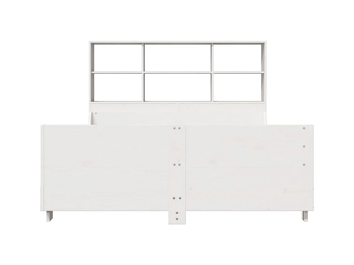 Wit boekenkastbed zonder matras 160x200 cm massief hout