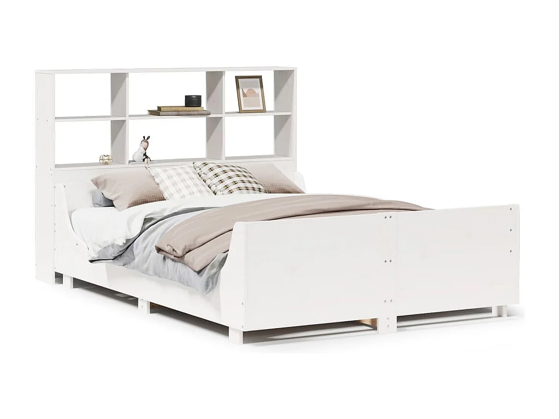 Weißes Regalbett ohne Matratze 160x200 cm Massivholz