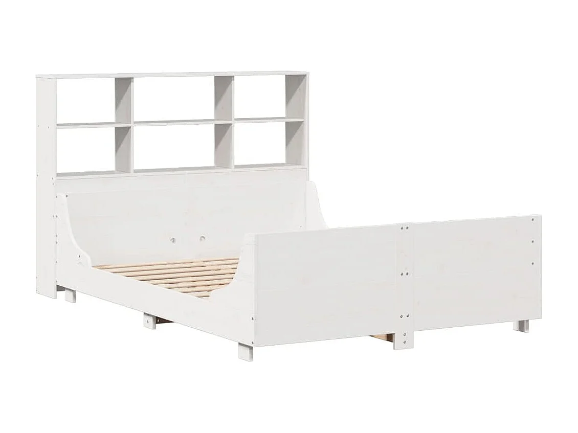 Weißes Regalbett ohne Matratze 160x200 cm Massivholz