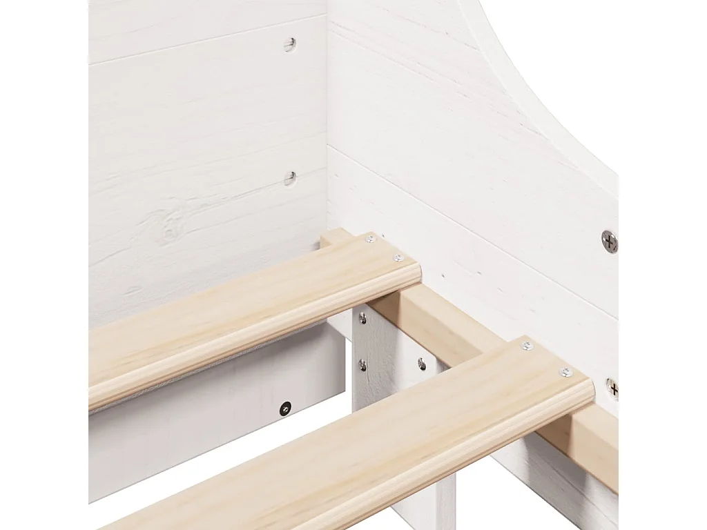 Weißes Regalbett ohne Matratze 160x200 cm Massivholz