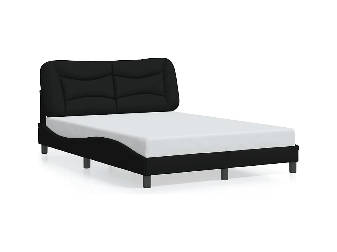 Struttura letto con LED senza materasso tessuto nero 120x200 cm