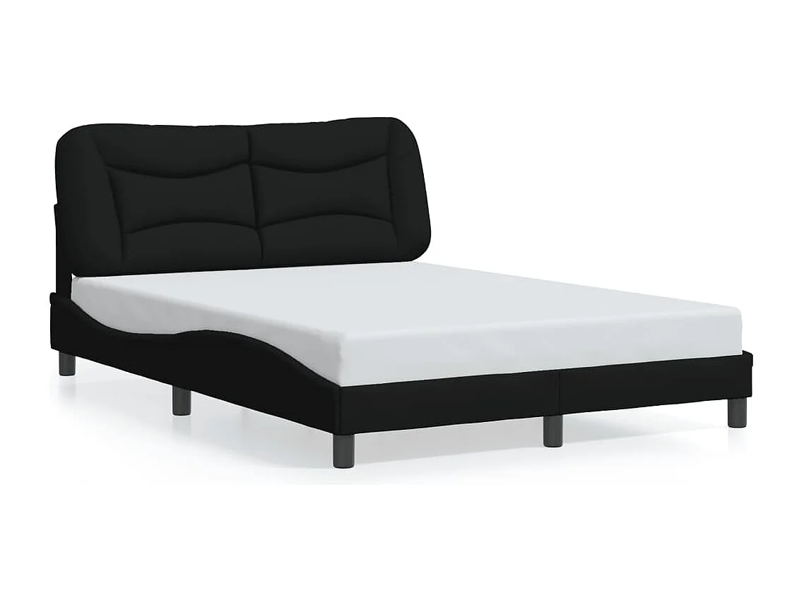 Cadre de lit avec LED sans matelas noir 120x200 cm tissu