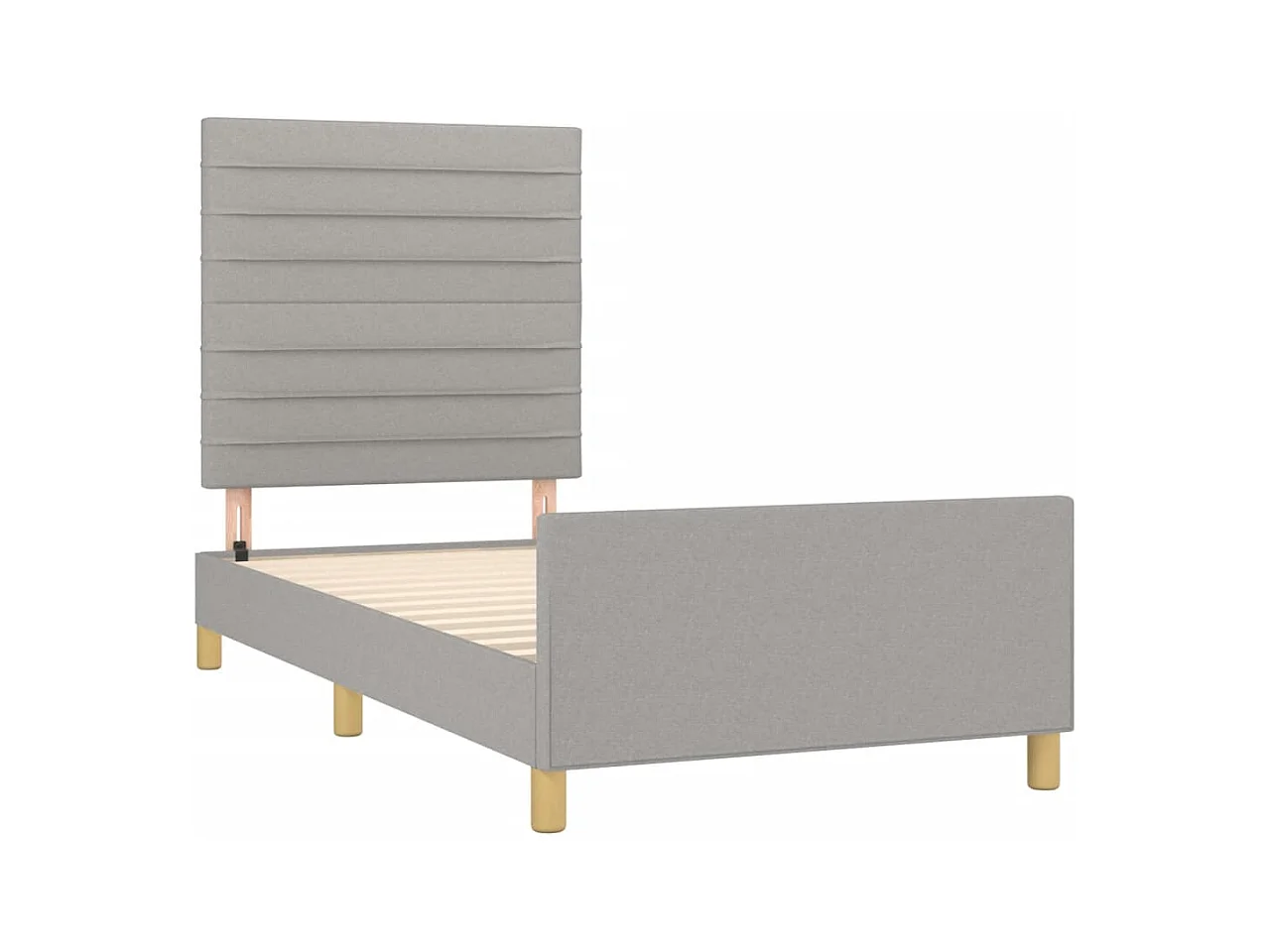 Bedframe zonder matras lichtgrijs 100x200 cm stof