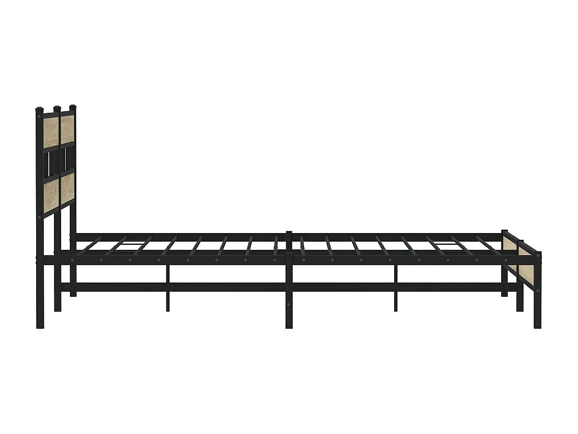 Estructura de cama de metal sin colchón roble Sonoma 180x200 cm