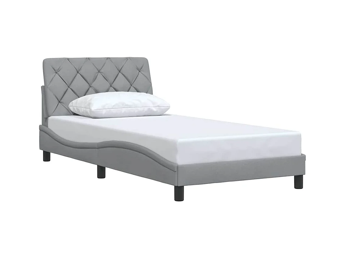 Bedframe zonder matras lichtgrijs 100x200 cm stof