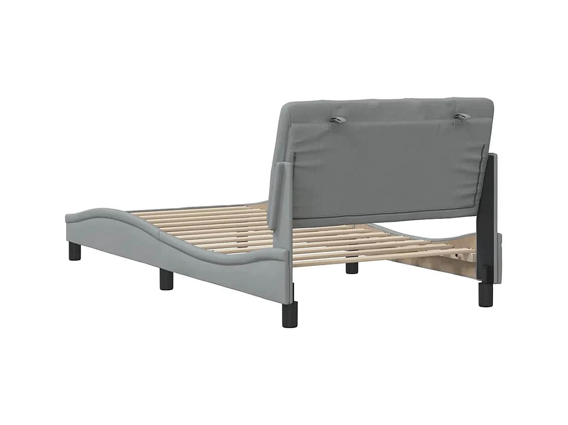 Bedframe zonder matras lichtgrijs 100x200 cm stof