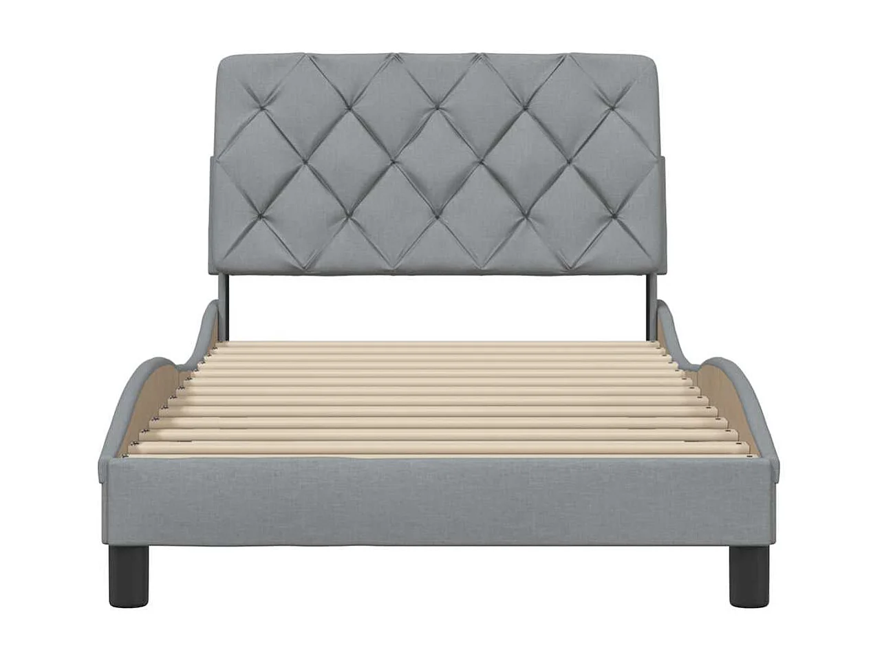 Cadre de lit sans matelas gris clair 100x200 cm tissu