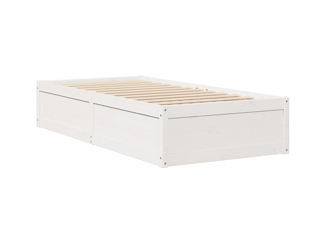 Struttura letto senza materasso bianco 90x200 cm in legno massello di pino