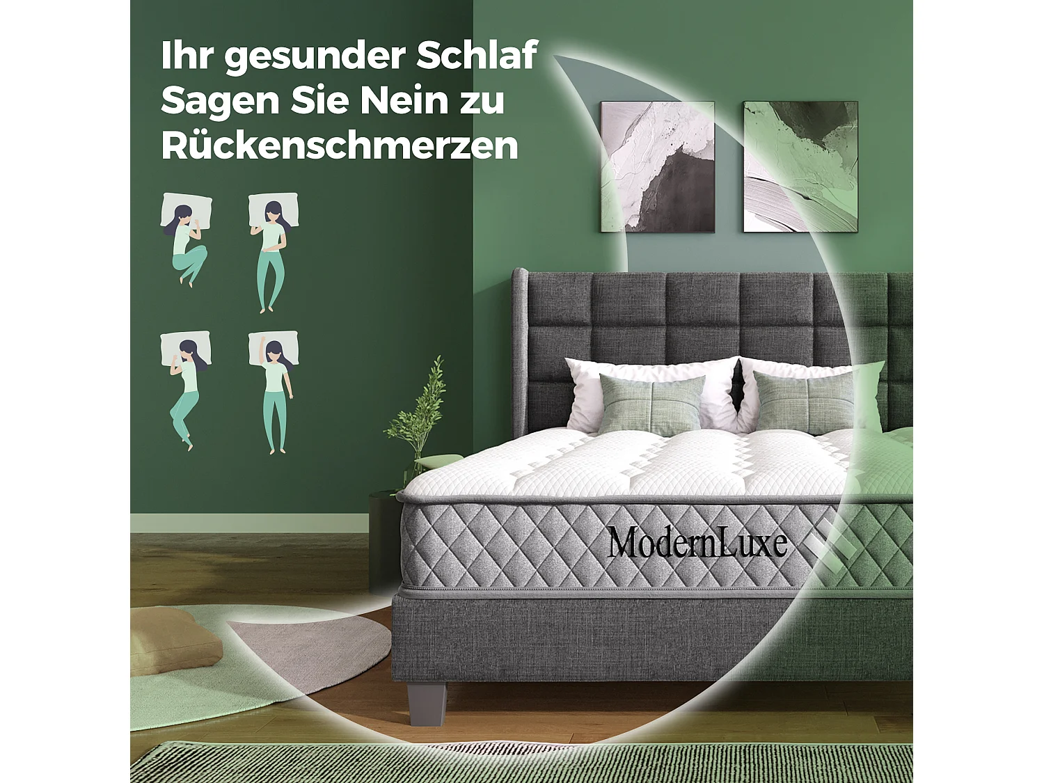 Bed 140x200 cm, frame met lattenbodem en hoofdbord, in zwart linnen, modern design voor volwassenen en tieners (209x141x101 cm)