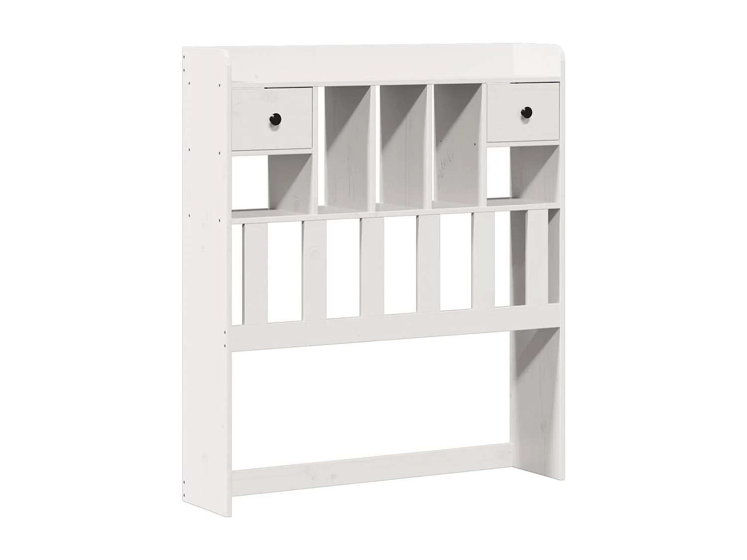 Lit bibliothèque sans matelas blanc 90x200cm bois de pin massif