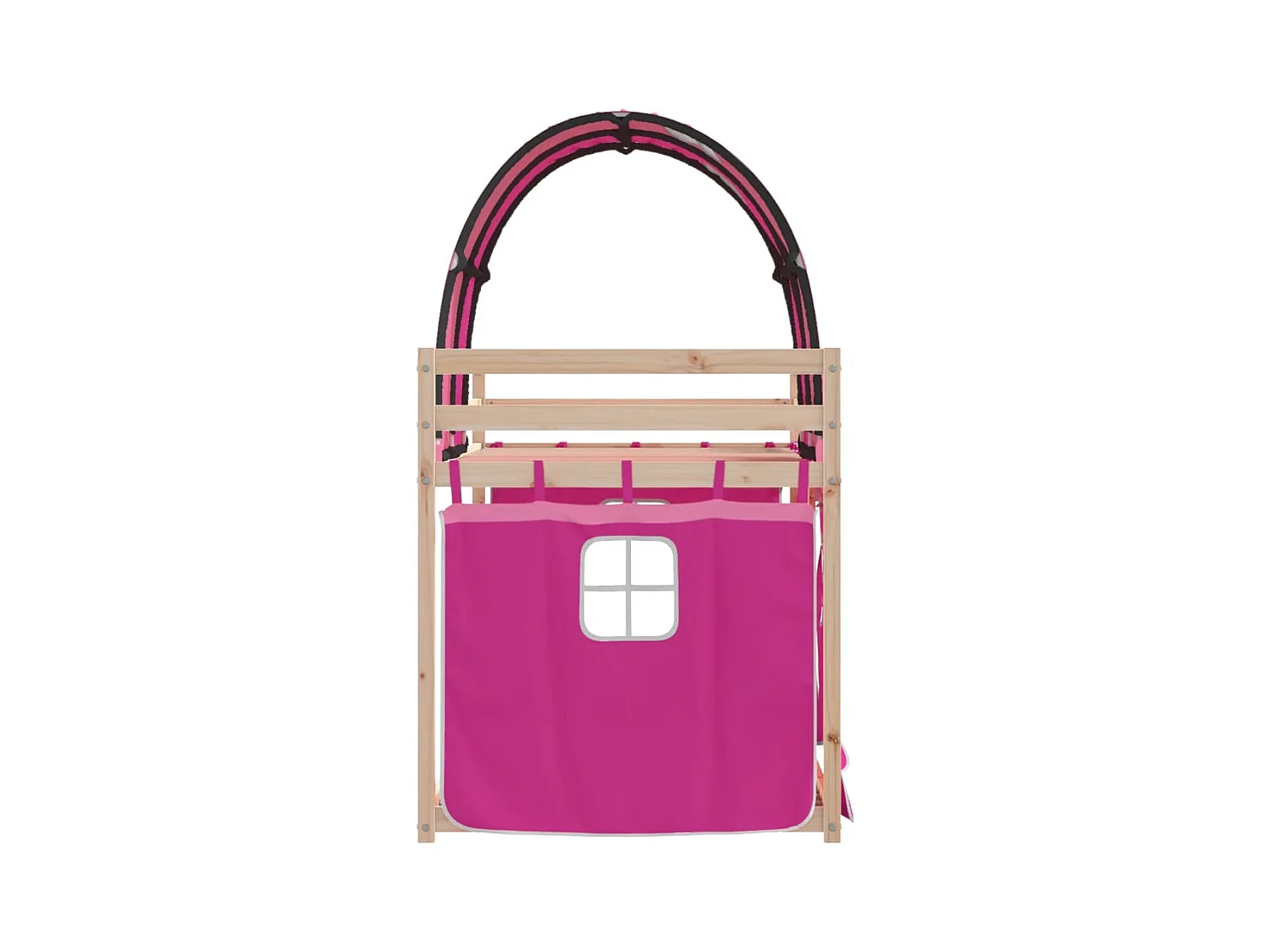 Stapelbed zonder matras roze 80x200 cm massief grenenhout