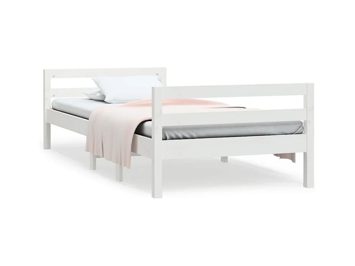 Bedframe zonder matras wit 80x200 cm massief grenenhout