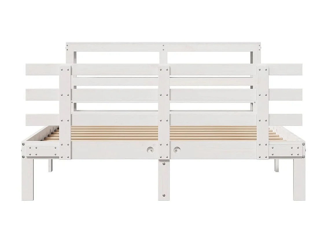 Cadre de lit avec tête de lit sans matelas blanc 120x190 cm