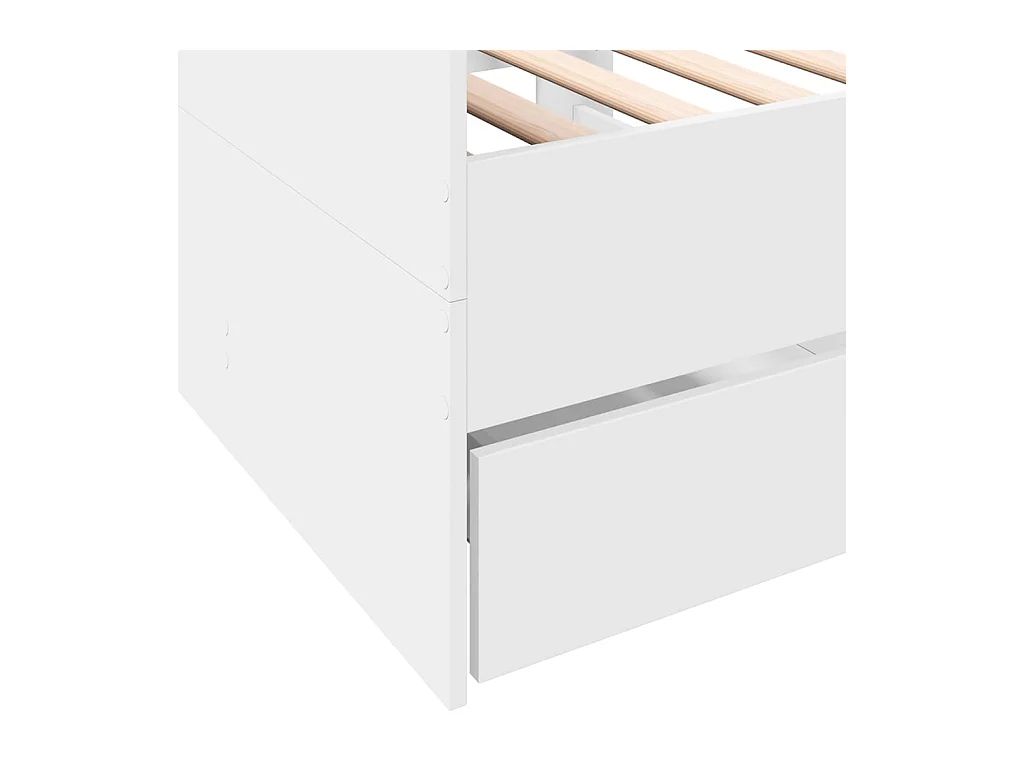 Dagbed met lades zonder matras wit 90x190 cm