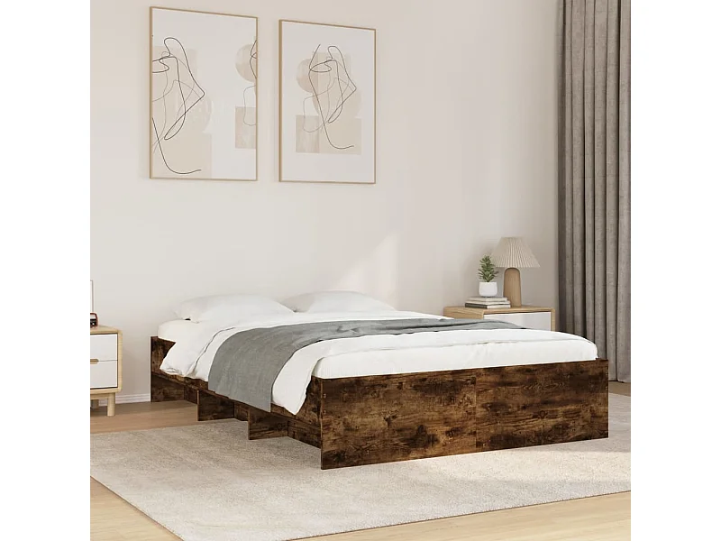 Struttura letto senza materasso rovere affumicato 120x190 cm legno ingegnerizzato