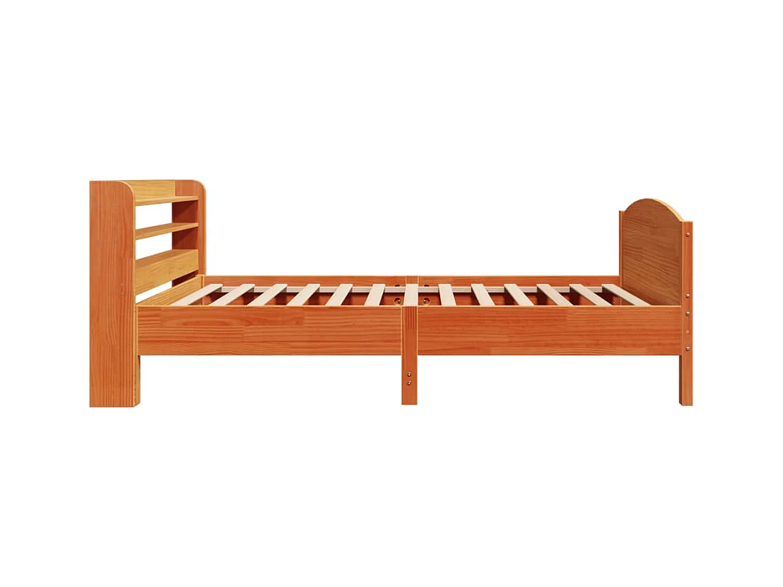 Bedframe zonder matras bruin gewaxt 75x190 cm massief grenenhout