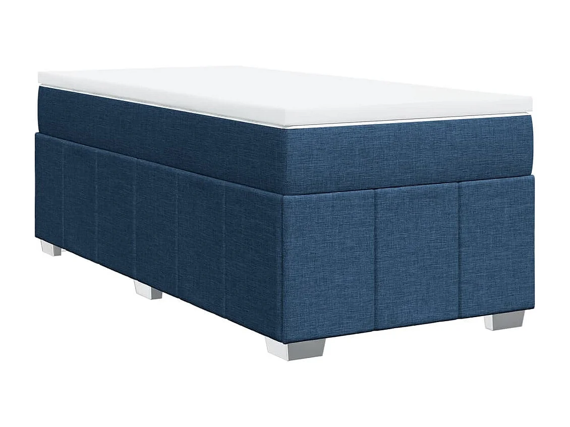 Sommier à lattes de lit avec matelas Bleu 90x200 cm Tissu