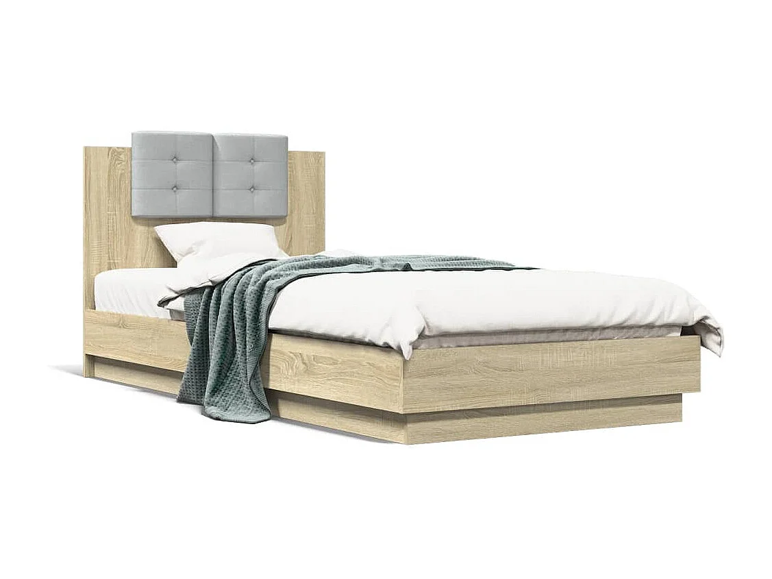 Struttura letto senza materasso Rovere Sonoma 90x200 cm