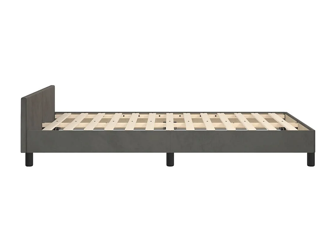 Bedframe zonder matras donkergrijs 120x190 cm fluweel