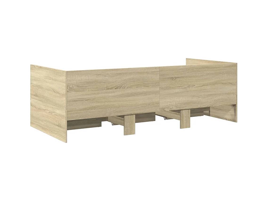 Cama de día con cajones sin colchón roble sonoma 75x190 cm