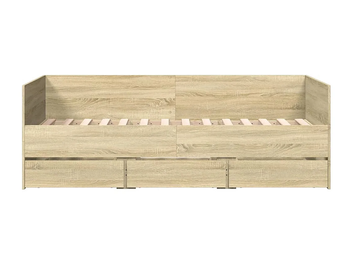 Cama de día con cajones sin colchón roble sonoma 75x190 cm
