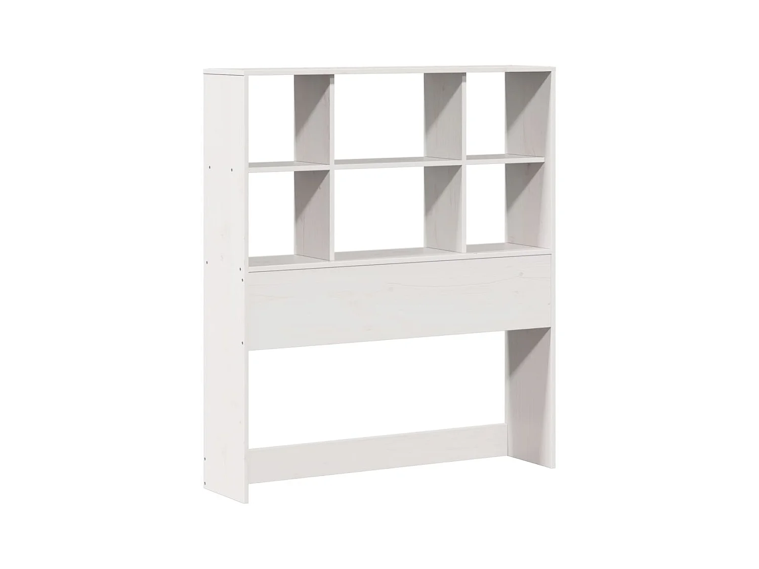 Letto libreria bianco senza materasso 90x190cm in legno massello di pino