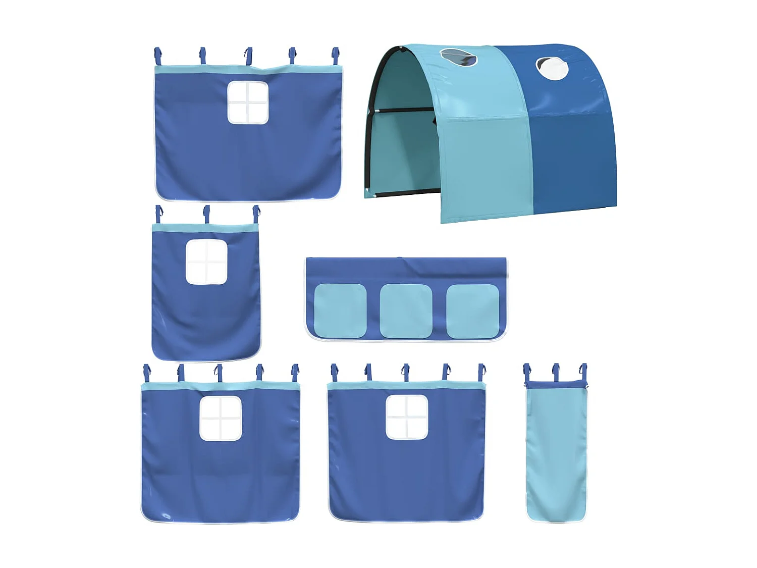 Kinderhoogslaper met tunnel zonder matras blauw 80x200 cm