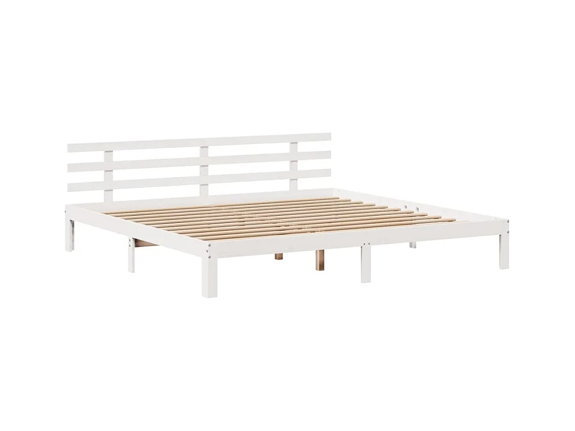 Estructura de cama con cabecero sin colchón blanco 180x200 cm