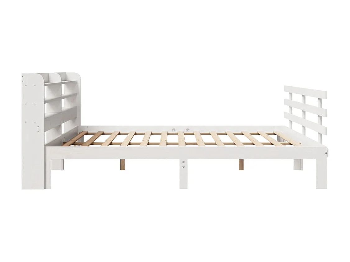 Cadre de lit avec tête de lit sans matelas blanc 180x200 cm