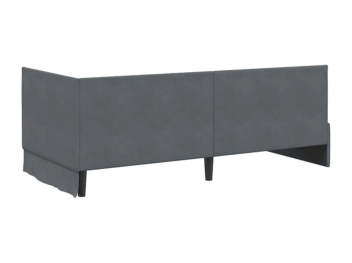 Cadre de lit d'angle Gris foncé 90 x 190 cm Velours