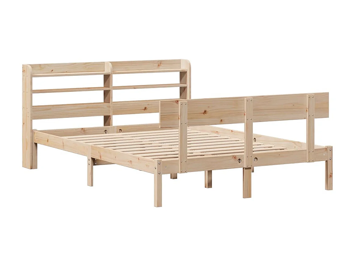 Struttura letto senza materasso 140x190 cm in legno massello di pino