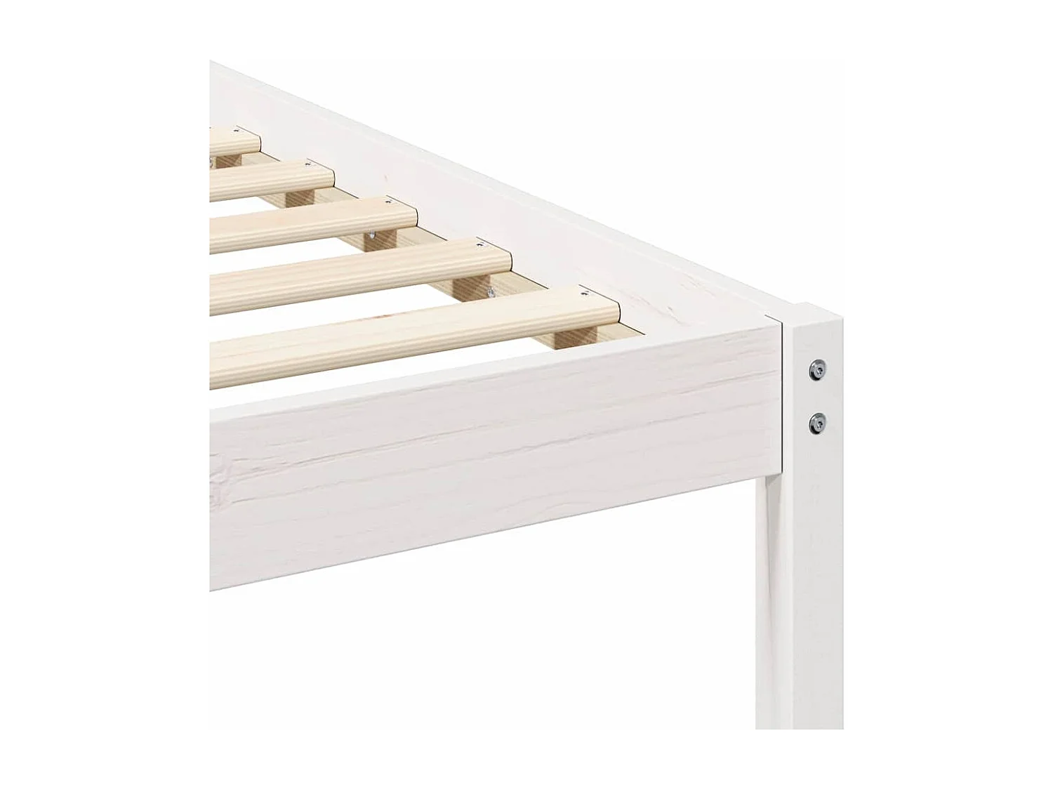 Struttura letto con comodini Bianco Legno massello di pino