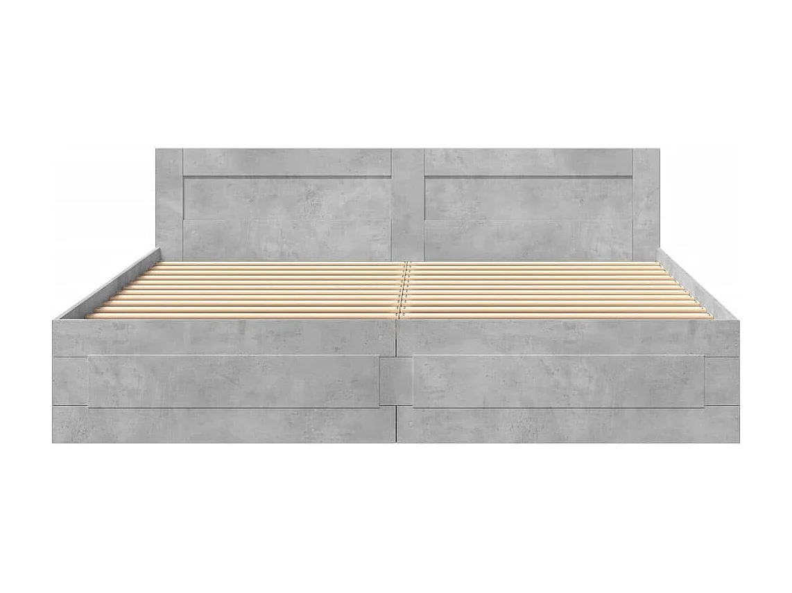 Struttura letto con testiera senza materasso grigio cemento 180x200cm