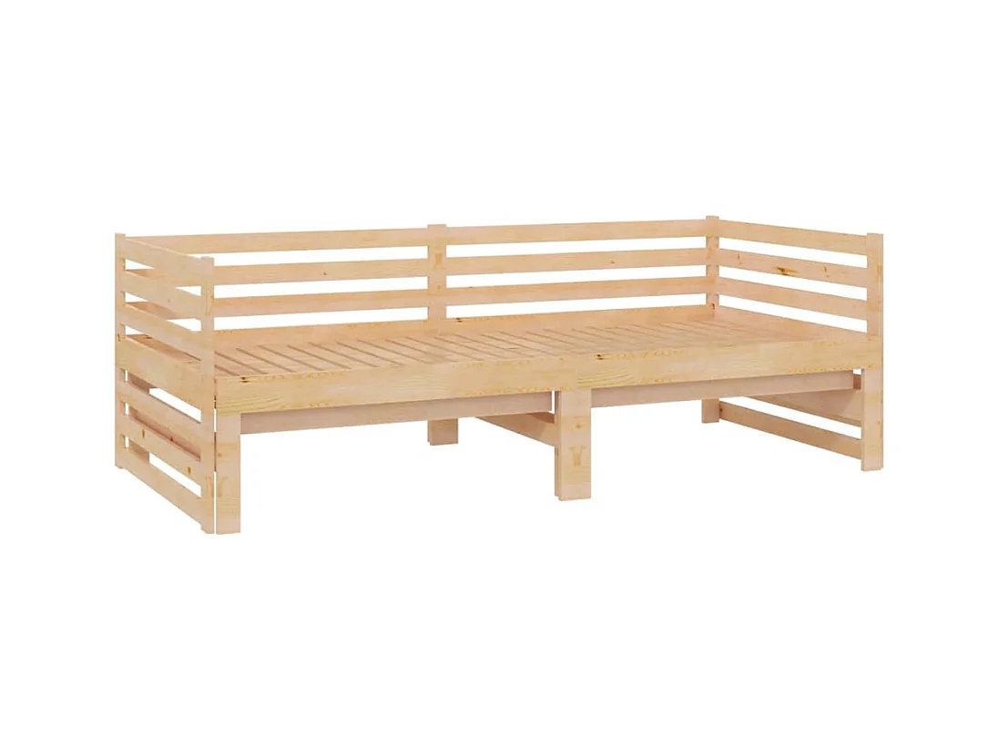 Schuifbed zonder matras 2x(90x200) cm Massief grenenhout