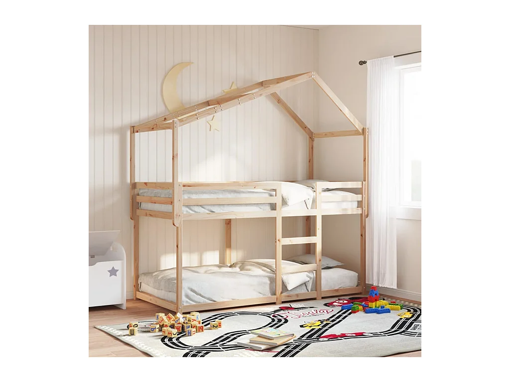 Lit superposé sans matelas 75x190 cm bois de pin massif