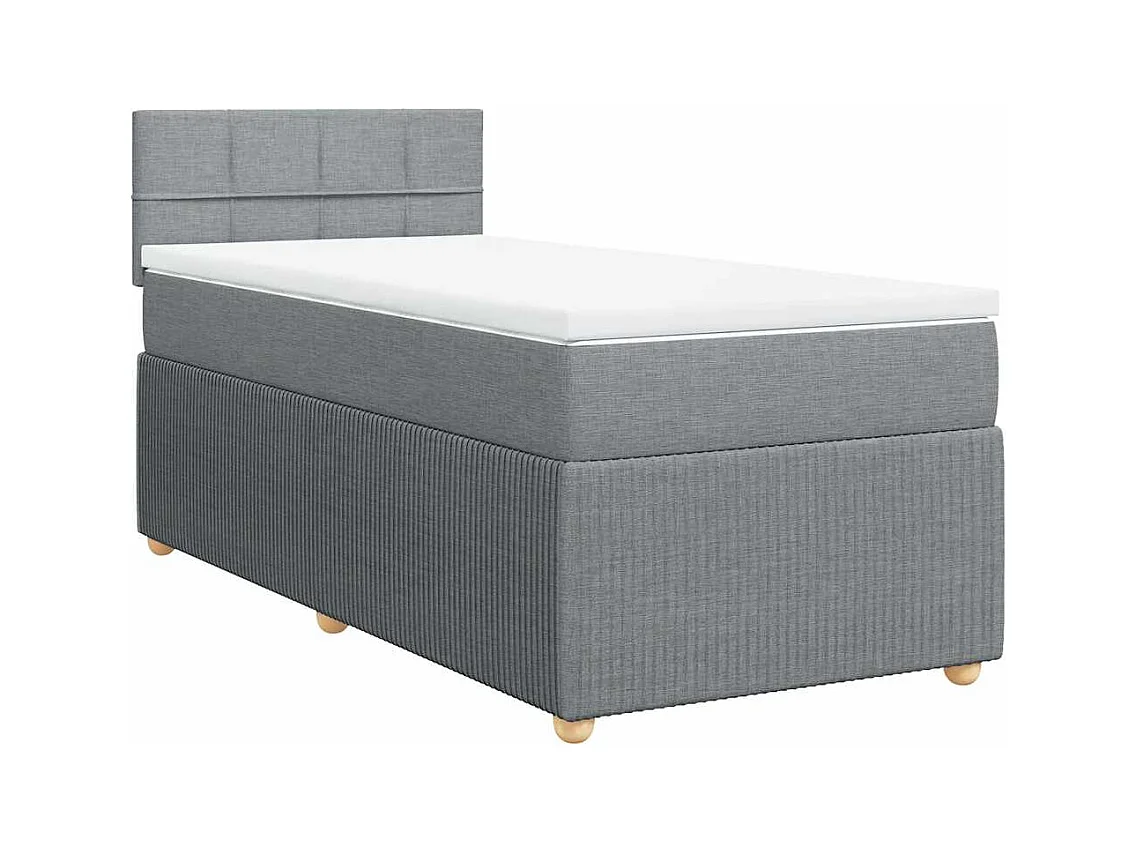 Rete a doghe con materasso Tessuto grigio chiaro 100x200cm