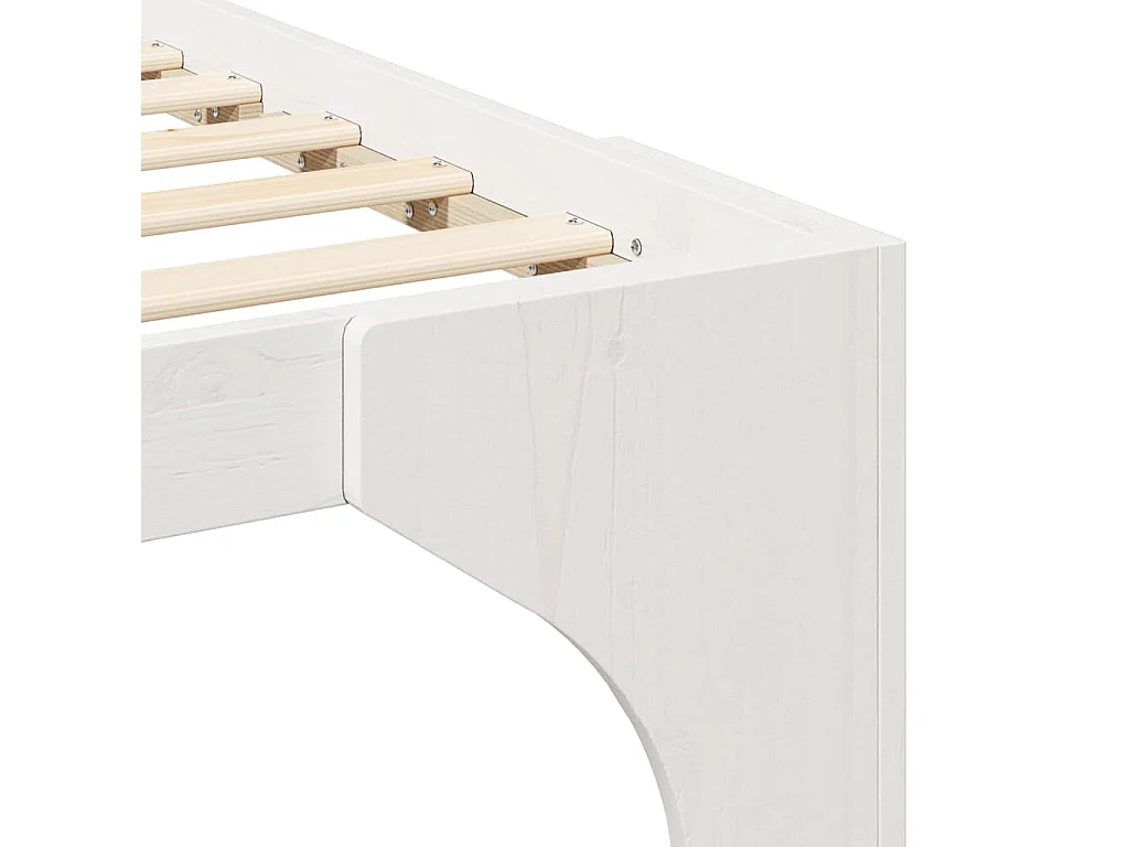 Marco de cama elevada blanco 80 x 200 cm madera maciza de pino