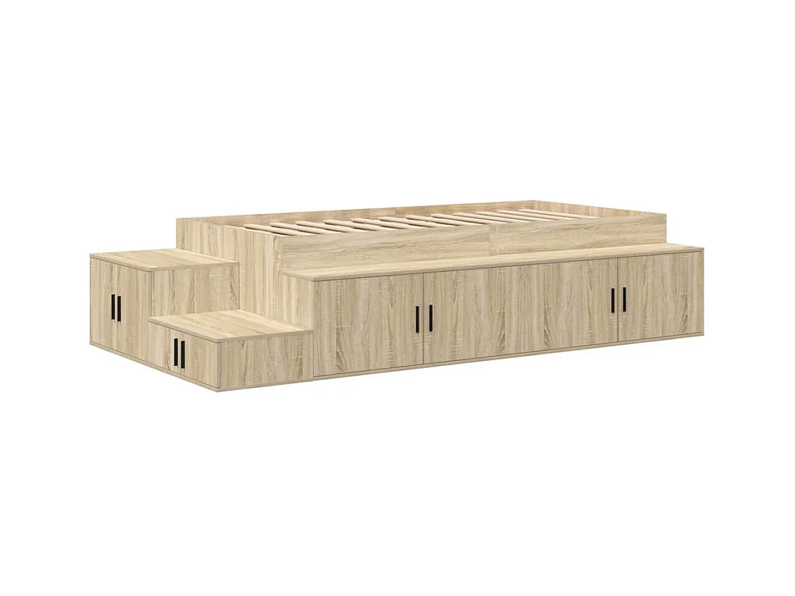 Cadre de lit avec rangement Chêne Sonoma 244 x 118 x 53,5 cm