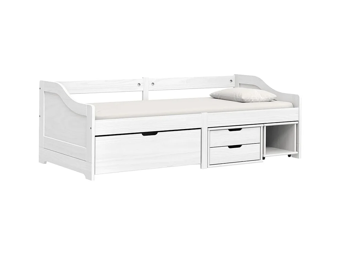 Dagbed met 3 lades zonder matras IRUN wit 90x200 cm