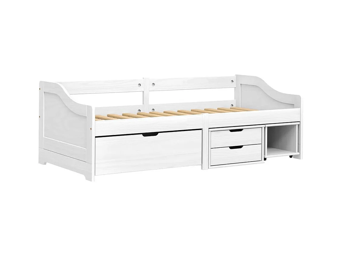 Dagbed met 3 lades zonder matras IRUN wit 90x200 cm
