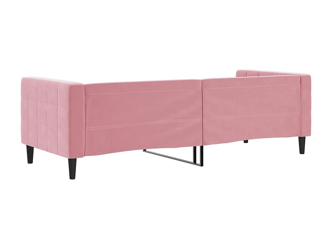 Divano letto senza materasso rosa 80x200 cm velluto