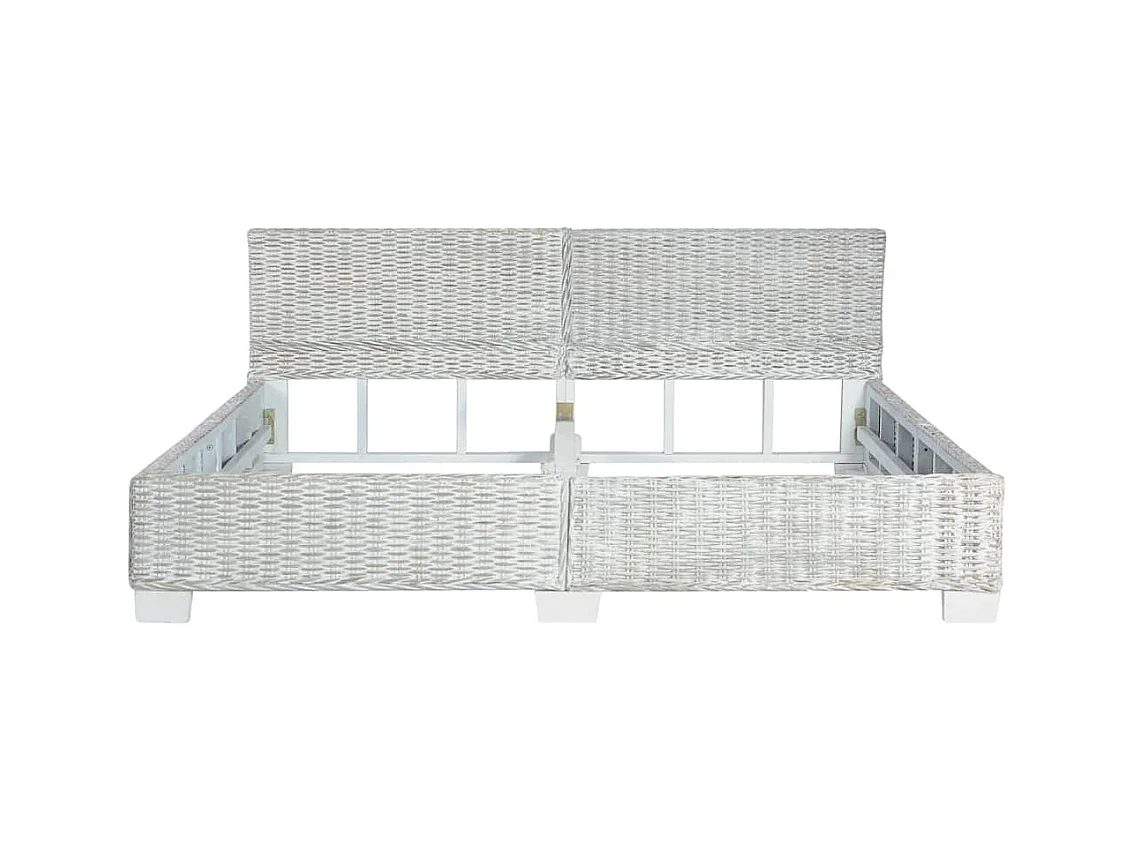 Cadre de lit sans matelas Gris Rotin naturel 180x200 cm
