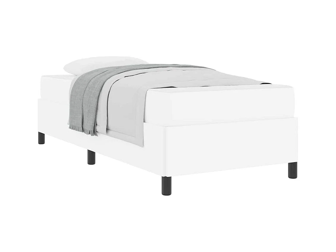 Bedframe met matras Wit 100 x 200 cm Kunstleer