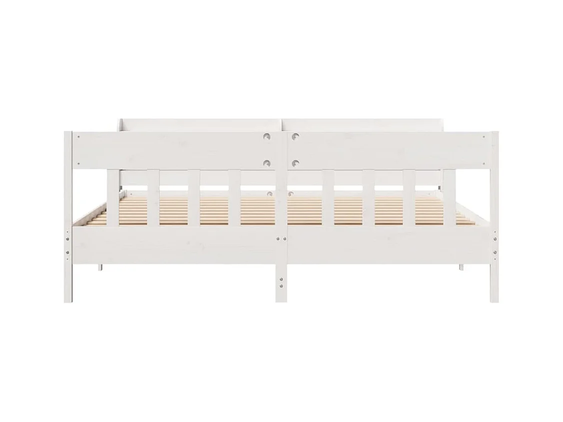 Struttura letto senza materasso bianco 180x200 cm in legno massello di pino
