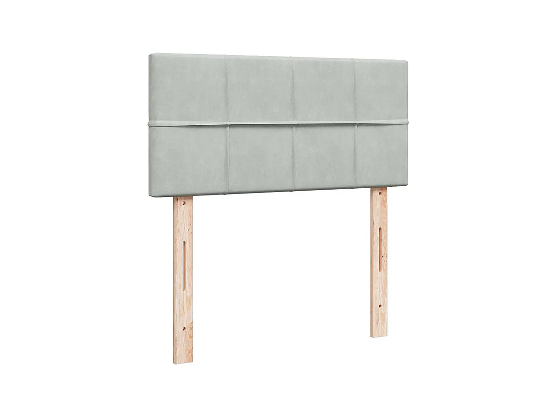 Somier de láminas y colchón Terciopelo Gris claro 90x200 cm