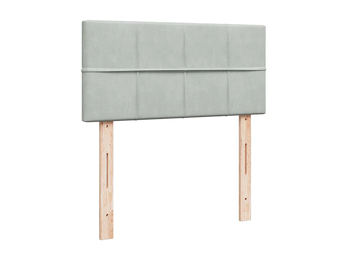 Rete a doghe e materasso Grigio chiaro 90x200 cm Velvet