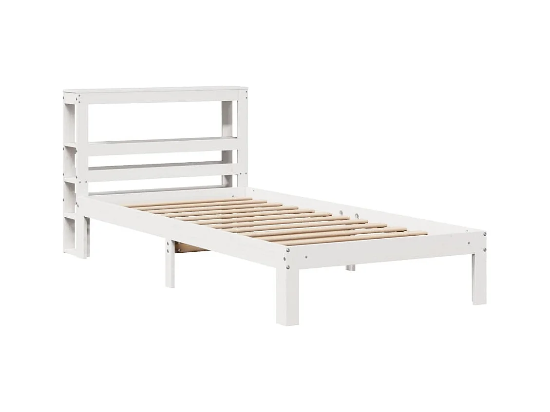 Bedframe met hoofdbord zonder matras wit 75x190 cm