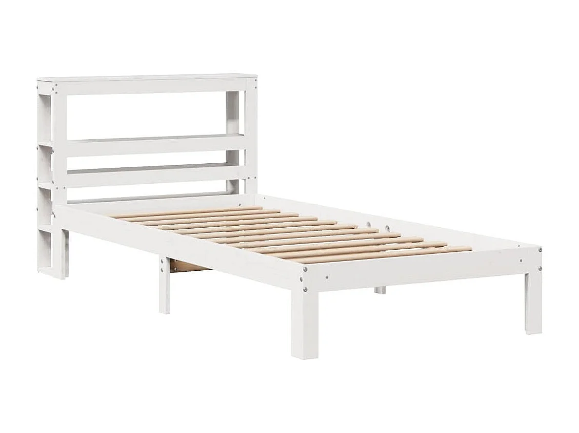 Bedframe met hoofdbord zonder matras wit 75x190 cm